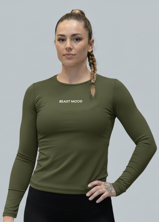 Camiseta manga larga caqui